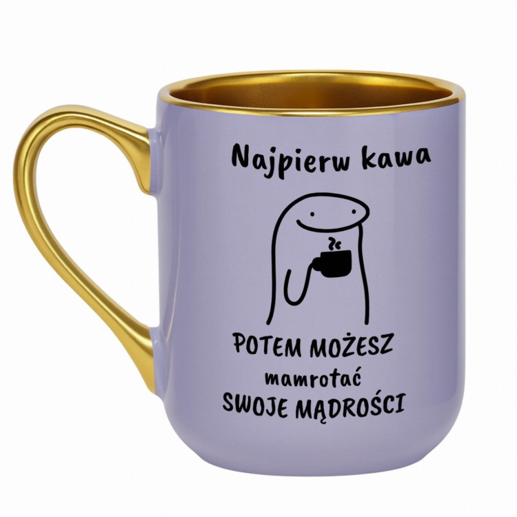 elegancki kubek w kolorze fioletowym z personalizacją