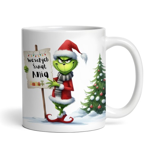 kubek świąteczny Grinch z imieniem