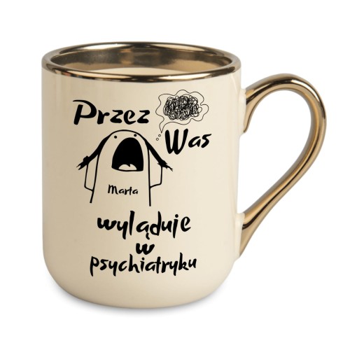 personalizowany kubek kremowy humorystyczny napis alexgrawer