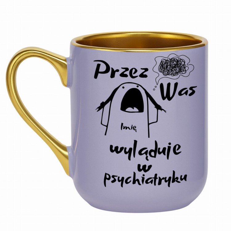 personalizowany kubek fioletowy humorystyczny napis alexgrawer