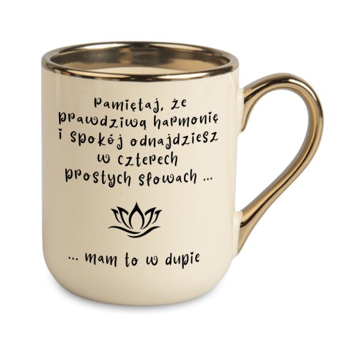kubek prezentowy z zabawnym tekstem o harmonii