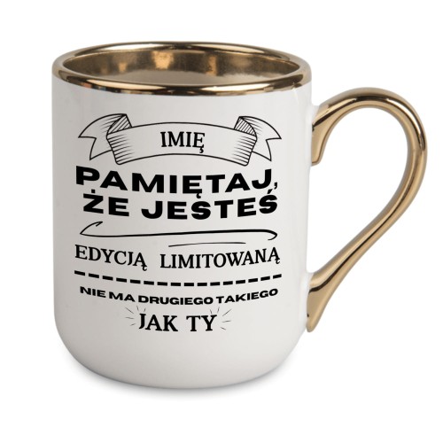 kubek personalizowany dla mężczyzny z imieniem edycja limitowana złote ucho