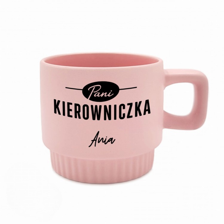 personalizowany kubek pani kierowniczka różowy