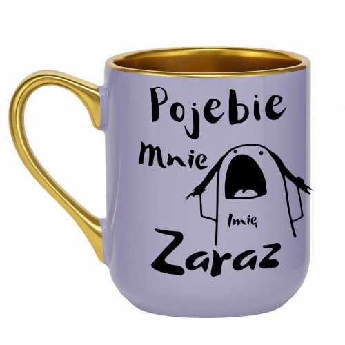 kubek pojebie mnie zaraz fioletowy personalizowany imię