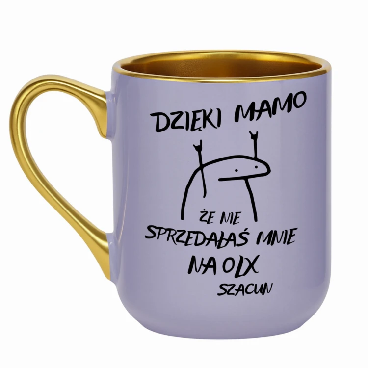 kubek dzień matki fioletowy personalizowany imię nadruk dwustronny