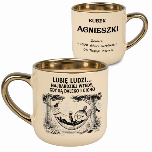 kubek personalizowany imię złoty rant 400ml mała mi