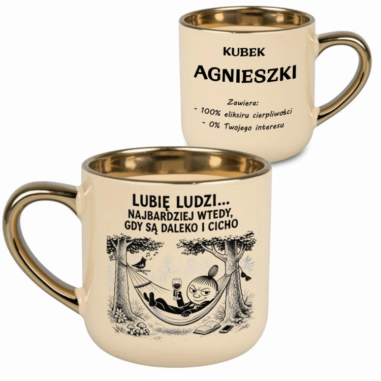 kubek personalizowany imię złoty rant 400ml mała mi
