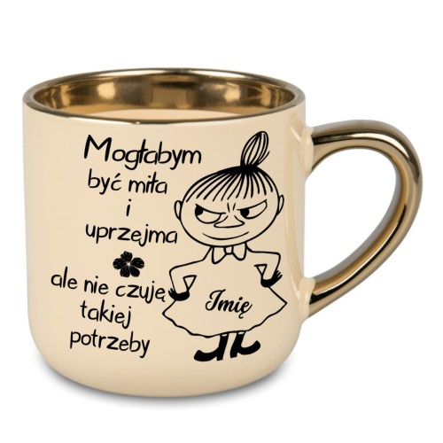 kubek prezentowy z imieniem nadruk dwustronny złote ucho