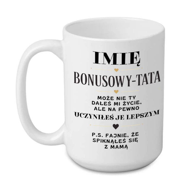 Bonusowy Tata kubek personalizowany z imieniem 440 ml