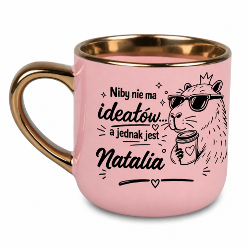 Personalizowany kubek dla kobiety Niby nie ma ideałów różowy 400 ml
