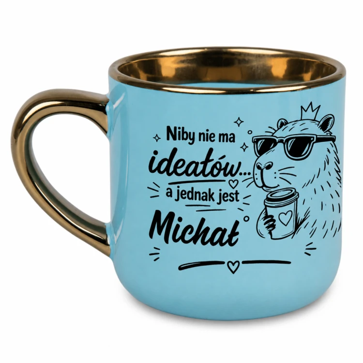 Personalizowany kubek Niby nie ma ideałów jasnoniebieski 400 ml