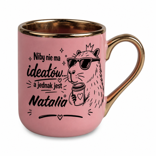 Różowy kubek z kapibarą i dowolnym imieniem Elegant 330 ml