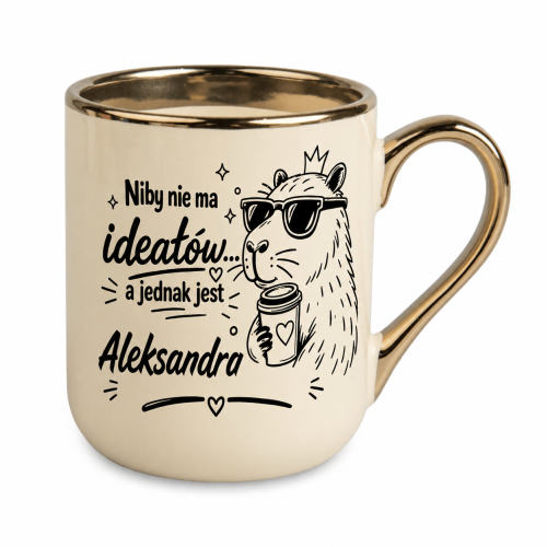 Personalizowany kubek dla kobiety Niby nie ma ideałów kremowy 330 ml