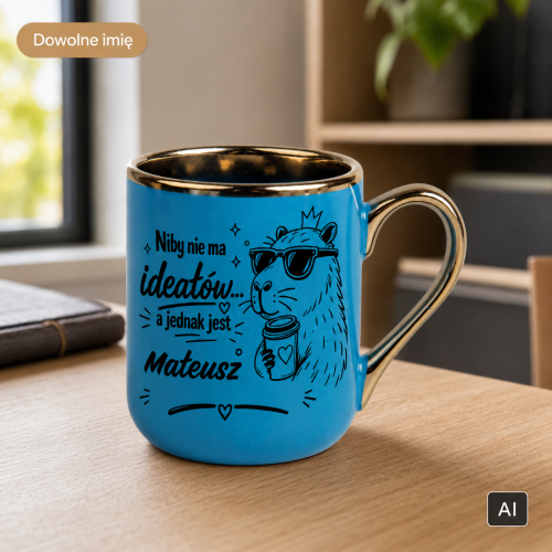 Personalizowany kubek dla niego Niby nie ma ideałów niebieski 330 ml