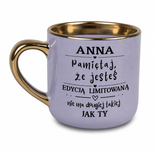 Personalizowany fioletowy kubek z imieniem Edycja limitowana 400 ml