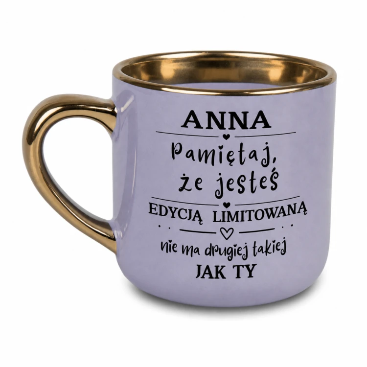 Personalizowany fioletowy kubek z imieniem Edycja limitowana 400 ml