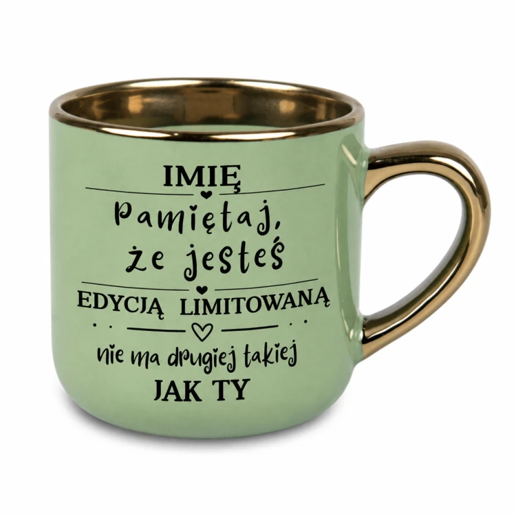 Personalizowany zielony kubek z imieniem Edycja limitowana 400 ml