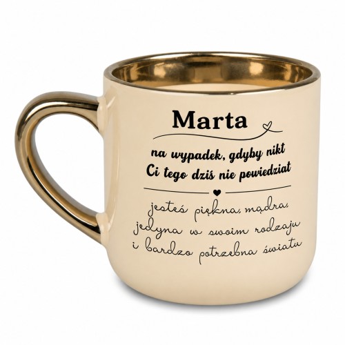 Kremowy kubek personalizowany na prezent dla kobiety Elegant 400 ml