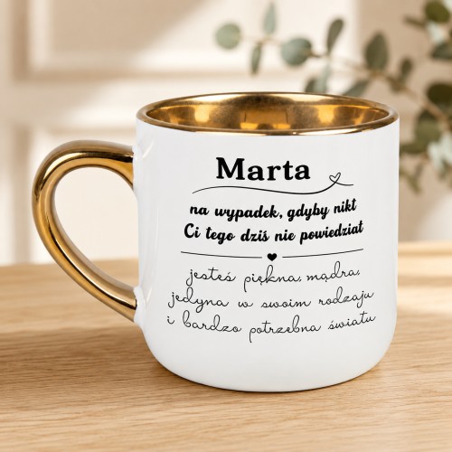 Personalizowany biały kubek „Jesteś piękna, mądra i potrzebna światu”