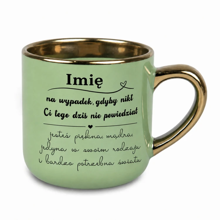 Zielony kubek personalizowany na prezent dla kobiety Elegant 400 ml