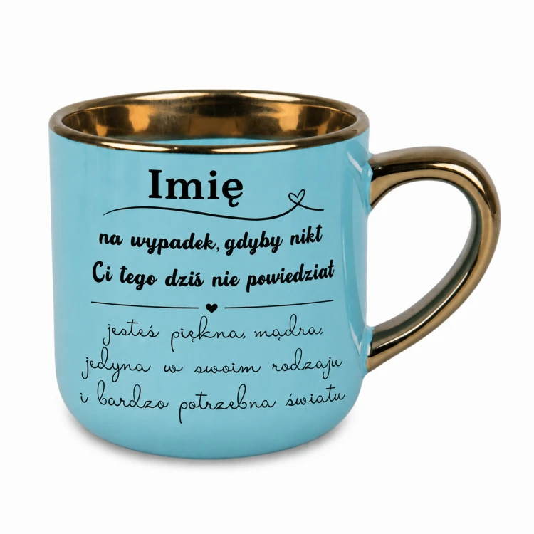Jasnoniebieski kubek personalizowany na prezent dla kobiety Elegant 400 ml