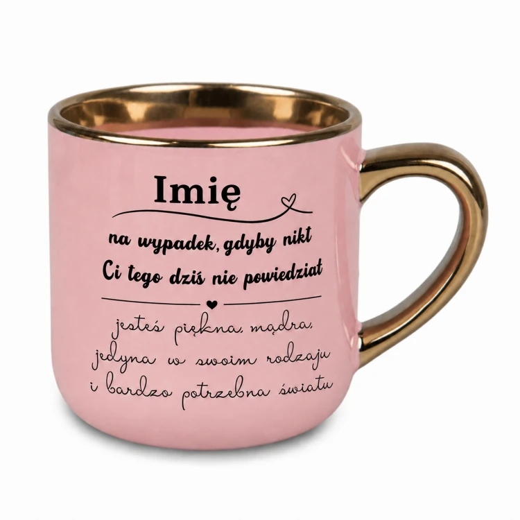Różowy kubek personalizowany na prezent dla kobiety Elegant 400 ml