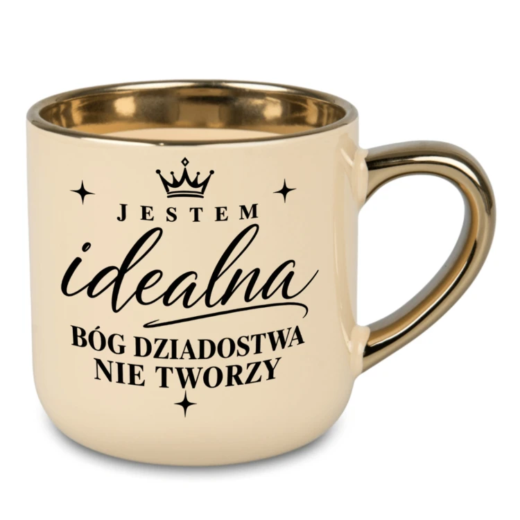 Kubek na prezent dla niej Elegant kremowy 400 ml z zabawnym napisem i imieniem