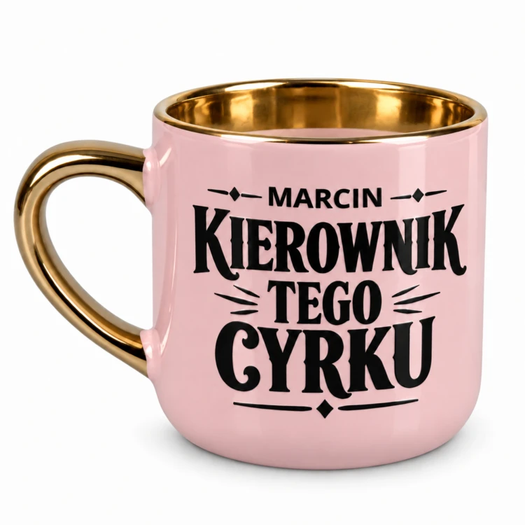 Personalizowany różowy kubek dla kierownika lub szefa 400 ml