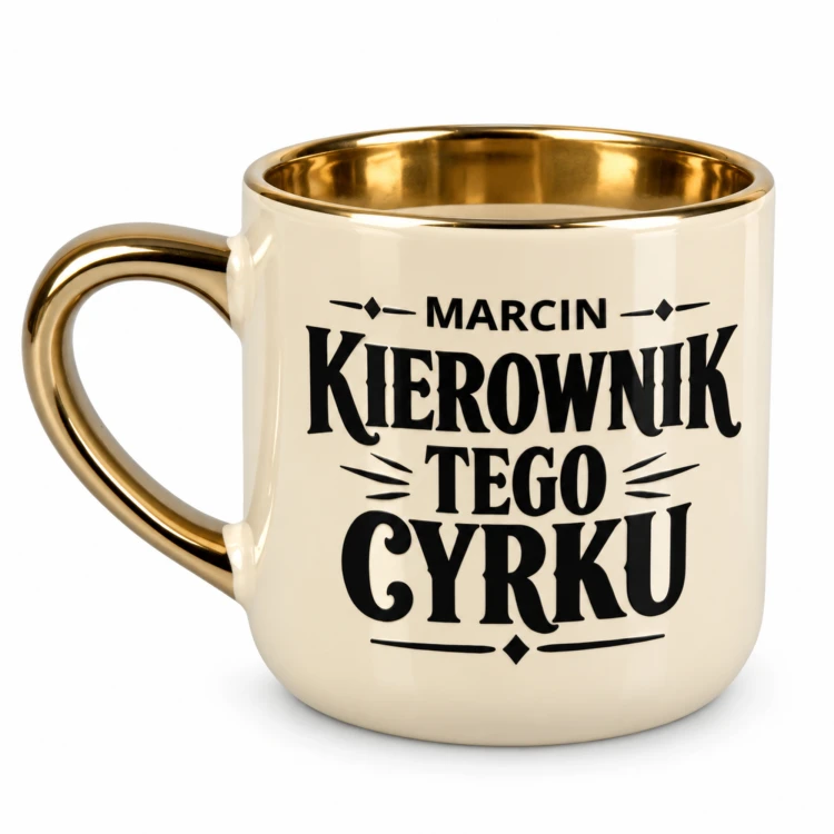 Personalizowany kremowy kubek dla kierownika lub szefa 400 ml