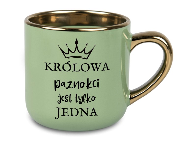 Personalizowany kubek dla stylistki paznokci z napisem "Królowa Paznokci Jest Tylko Jedna"