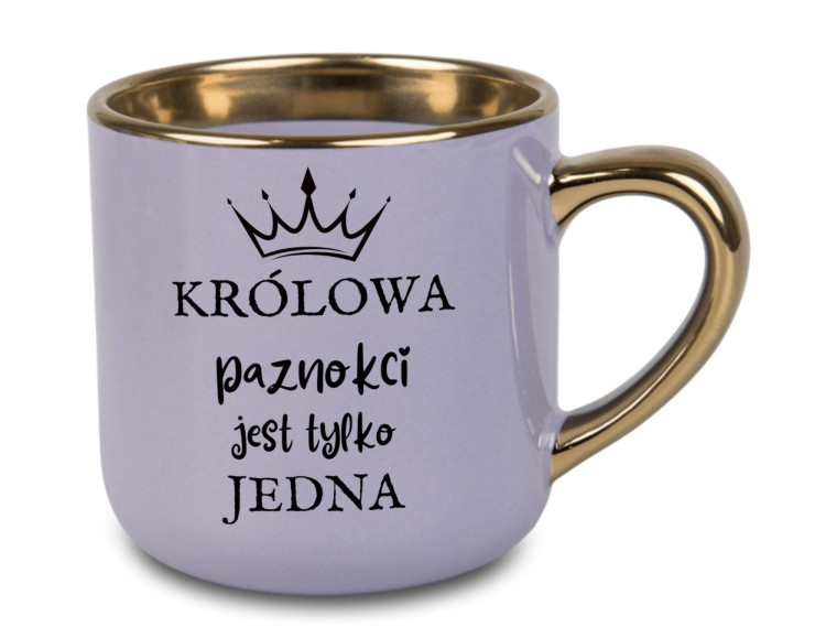 Personalizowany kubek dla stylistki paznokci z napisem "Królowa Paznokci Jest Tylko Jedna"