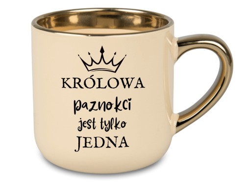 Personalizowany kubek dla stylistki paznokci z napisem "Królowa Paznokci Jest Tylko Jedna"
