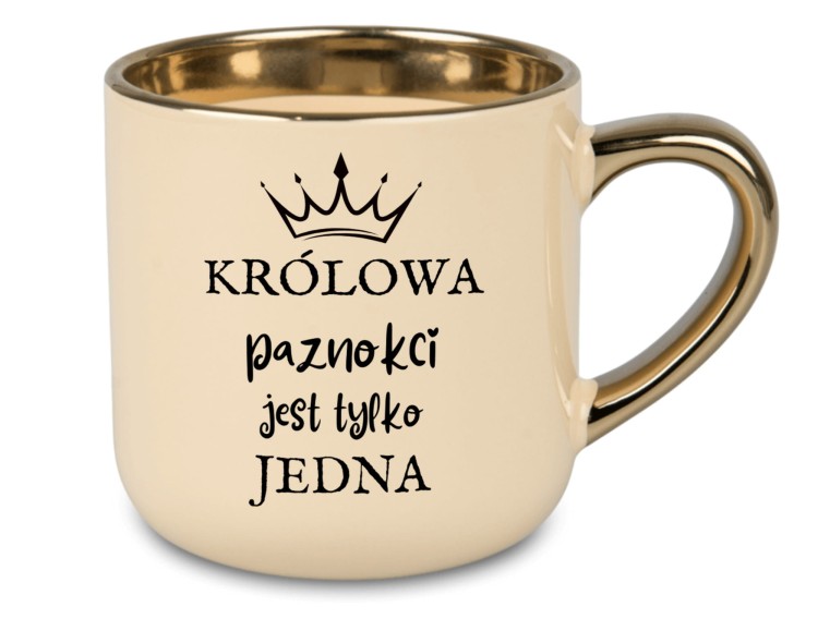 Personalizowany kubek dla stylistki paznokci z napisem "Królowa Paznokci Jest Tylko Jedna"