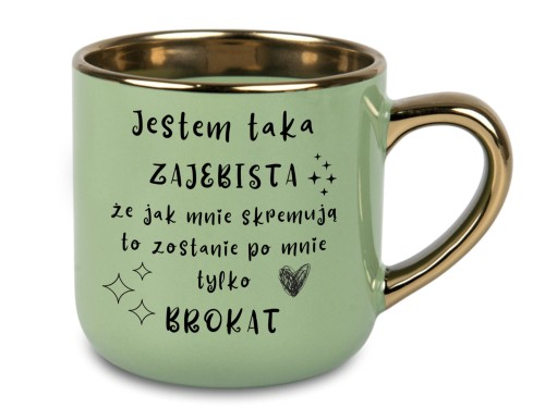Personalizowany kubek dla kobiety z eleganckim złotym rantem – idealny prezent na urodziny