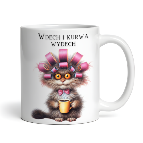 kubek wdech i kurwa wydech z kotem w wałkach
