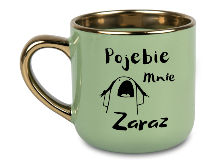 Elegancki personalizowany kubek z napisem Pojebie Mnie Zaraz