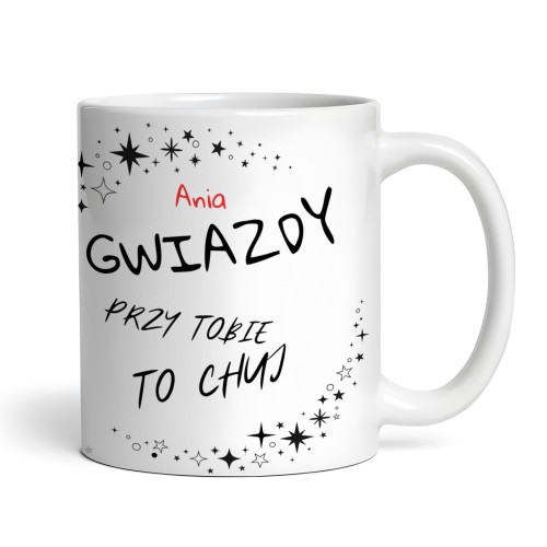 Kubek z napisem gwiazdy przy tobie to chuj