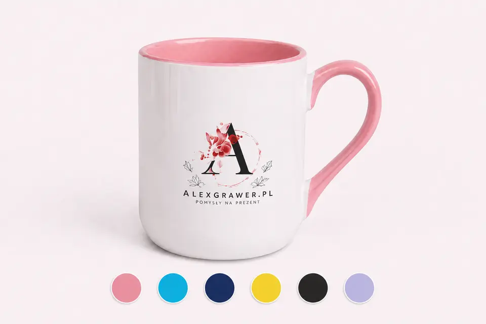 Kubek Alex 330 ml w różnych kolorach z logo AlexGrawer